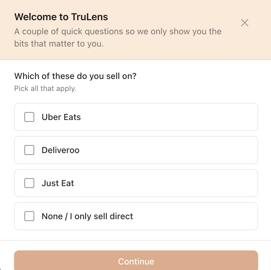 Deliveroo reconciliation screen